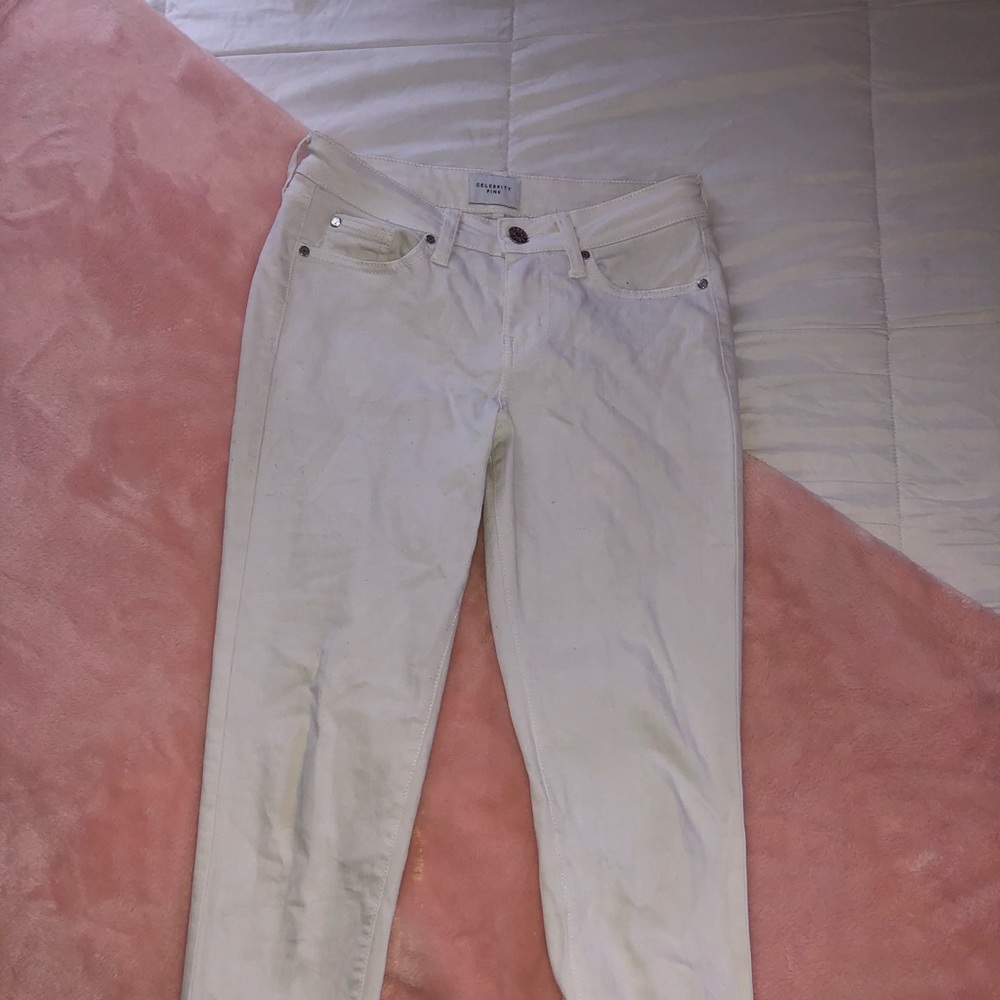 plain white jeans